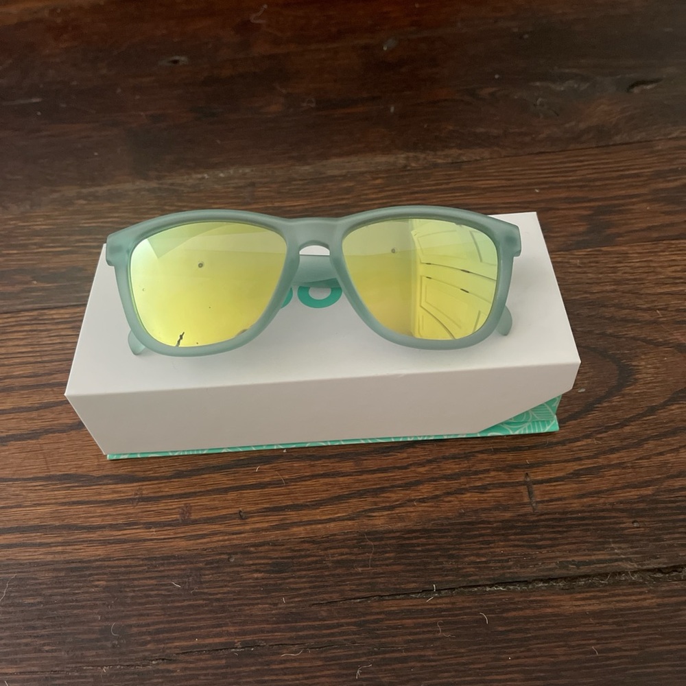Goodr Green Sunglasses with Yellow Lenses